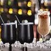 Skylety 12 oz Double-insulated Stemless Glass, Stainless Steel Tumbler Cup with Lids for Wine, Coffee, Drinks, Champagne, Cocktails, 2 Pieces (Black)