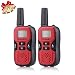 Amanico Kids Walkie Talkies, 22 Channel FRS/GMRS 2 Way Radio 2 miles (up to 3.7 Miles) UHF Handheld Smart & Mini Size 3.3 In Length for girls boys Kids Children Teens (1 Pair), Red