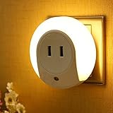 GkGk® LED Night Light with Dual USB Wall Plate Charger, 5V 2A Output for Fast Charge Sensor Nightlight with Dusk to Dawn Sensor Function in the Dark for Hallway，Bathroom，Living Room, Kitchen