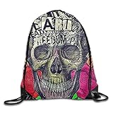 CHJOO Sugar Flower Skull Cartoon Teens Drawstring