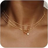 Yifvhn Lariat Gold Necklace for Women, Dainty 14k Long Gold Necklace Set Simple Layered Gold Plated Pendant Beaded Drop Chain Jewelry Y Stacked Necklaces for Women