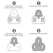 BV Bike Cleats Compatible with Look Keo (0 Degree Float), Split Patent Design