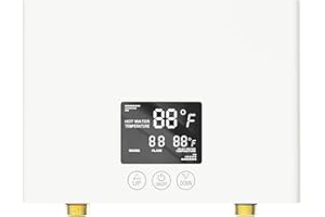 ANTUONY 110V Tankless Water Heater Electric with Remote, 3000W On Demand Under Sink Hot Water Heater Electric 110V with LED Display - Automatic Control System - Fault Self-Test Function (3000 White)