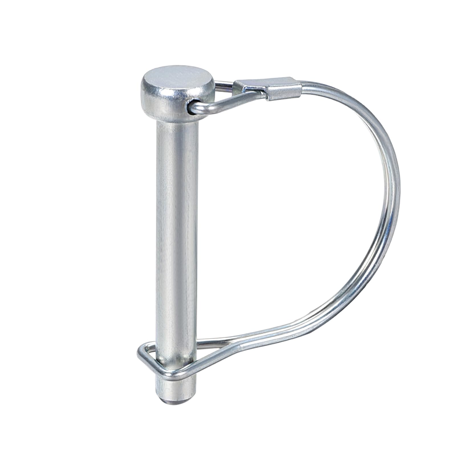 DTGN 8mm x 60mm (DxL) Shaft Locking Pin - 1Pack - Good for Farm Trailers Lawn - Carbon Steel Round Trailer Coupler Pin - Silver Tone