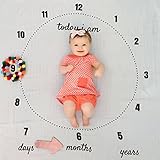Baby Eat Your Art Out Milestone Blanket - Large 47 x 47 - Bamboo Muslin, Photo Prop for Newborns, Infants, Toddlers with Months, Days, Years - White