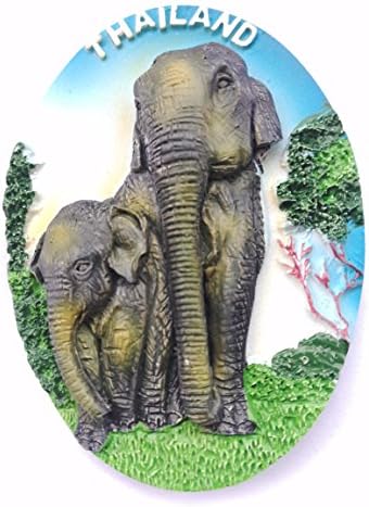 Jian Ai Refrigerator Magnet 3D,Thailand elephant Famous Souvernir fridge magnet,home and kitchen decoration