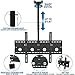 Mount-It Ceiling TV Mount For 32 37 40 42 43 50 55 60 65 70 Inch Flat Panel Televisions, Articulating Hanging Swivel TV Pole Bracket Adjustable Height 175 Pound Capacity, Black (MI-501B), Single