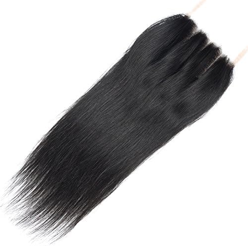 Cranberry Hair 3 Way Part Closure Brazilian Lace Closure Straight Hair 4x4 Human Hair Closure Unprocessed Virgin Hair 130% Density Lace Closure Natural Color Hair Soft and Silky Bleached Knots 12inch