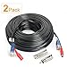 SHD 2Pack 100Feet Video Power Cable - BNC to RCA and BNC Female Connectors for Surveillance CCTV Security System