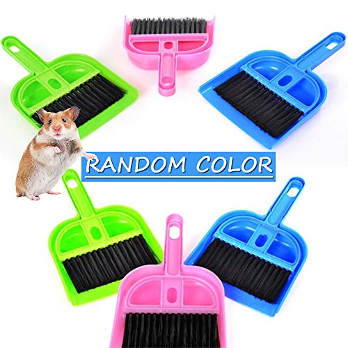 Guinea Pig Brush,Mini Dustpan and Brush Set,Hamster Cleaner Hedgehog Supplies,Cleaning Tool Set for Animal Waste,Guinea Pig Cage Cleaning Tool for Hamsters, Chinchillas, Rabbits(Random Color)