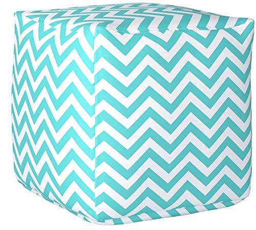 Majestic Home Goods Chevron Cube, Small, Teal