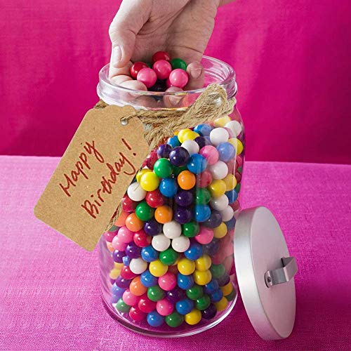 SallyFashion 200pcs Kraft Paper Gift Tags with Free 200 Root Natural Jute Twine(Water Ripple)