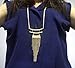 Onnea Gold Plated Horizontal Tube Bar Tassel Necklace, 32