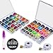 Paxcoo 50 Pcs Bobbins and Sewing Threads with 30 Pcs Sewing Needles, Scissors and 2 Pcs Measuring Tapes for Brother Singer Babylock Janome Kenmore Sewing Machine