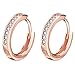 14K Rose Gold Plated Tone CZ Small Hoop Huggie Earrings For Women jewelry, 0.67''