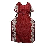 Bohemian Kaftan Maxi Dress Floral Print Kimono Sleeves Hippie Caftan Beach Cover Up