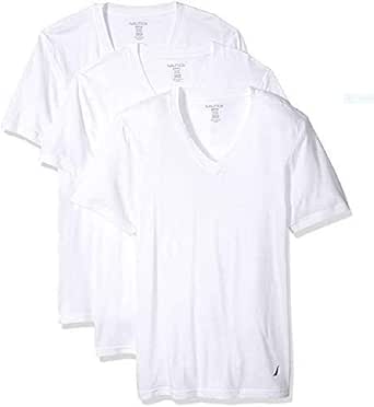 Nautica Mens 3-Pack Cotton V-Neck T 