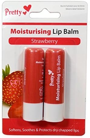 Pretty Lip Balm Twin Pack Strawberry 2 x 4.3 Tubes