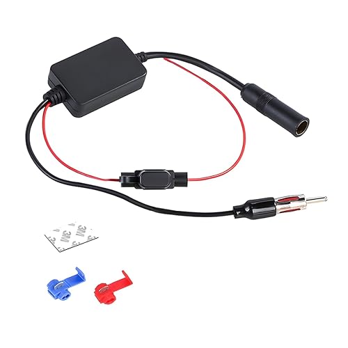 AICEL Car Antenna Booster, Universal 12V FM Radio Aerial Antenna