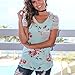 Sagton Women's Floral Print T-shirt Casual Soft Striped Short Sleeve Blouse Tops