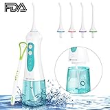 [Upgrade Version] Cordless Water Flosser Waterproof Dental Oral Irrigator Rechargeable with 4 Jet Tips and Upgrade Water Tank for Teeth Cleaning,Travel and Family Use, Kids and Adults Compatible