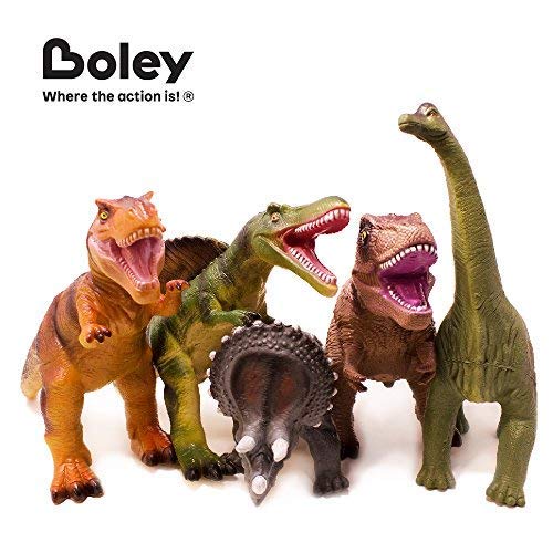 Boley 5 Piece Jumbo Dinosaur Set - Kids, Children, Toddlers Highly Detailed, Realistic Toy Set for Dinosaur Lovers - Perfect for Party Favors, Birthday Gifts, and More