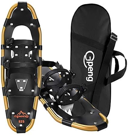 Amazon Com Gpeng Snowshoes For Men Women Youth Kids Lightweight Aluminum Alloy All Terrain Snow Shoes With Adjustable Ratchet Bindings With Carrying Tote Bag 14 21 25 27 30 Sports Outdoors
