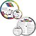 U.S. Art Supply 4" and 8" Color Mixing Wheel Set - 2 Double Sided Color Mixing Guides - Learn How To Mix Art Craft Paint Colors - Artist Primary, Secondary & Gray Shade Mixtures primary