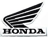 Black on White Honda Wing Patch Motorcycle Biker Patch Logo Vest Jacket Hat Hoodie Backpack Patch Iron On