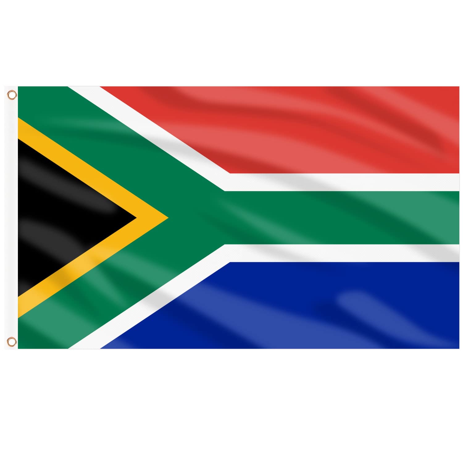 AhfuLife South African Flag 5ft x 3ft for Party Decorations, 1Pcs Large South African Flag Polyester Double Side with Brass Eyelets for World Cup Football National Day Garden Street Indoor Outdoor — image 1