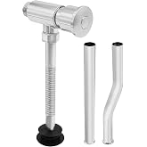 Goddessmoon Urinal Flush Valve Exposed Manual G1/2 Solid Brass Self-Closing | Wall-mounted Hand Press Urinal Flush Valve with 3 assorted flush pipes, polished surface and watertight sealing structure