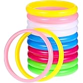 NUOBESTY 12Pcs Kids Bangles for Little Girls, Candy Color Plastic Bangle Bracelets for Women and Children for Parties and Daily Wear, Random Color