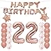 22th Birthday Decorations Party Supplies,22th Birthday Balloons Rose Gold,Number 22 Mylar Balloon,Latex Balloon Decoration,Great Sweet 22th Birthday Gifts for Girls,Photo Props