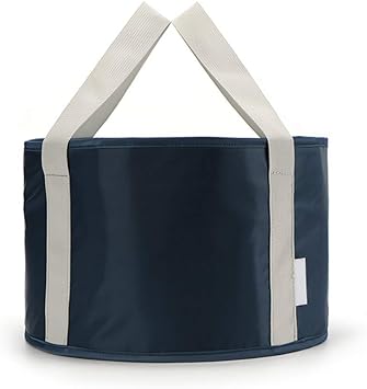 Amazon 折りたたみバケツ防水 持ち運び コンパクト水漏れ防止の縫製 耐久性が強い上に軽く高品質 ネイビー Shangjin バケツ バッカン