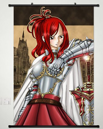 Wall Scroll Poster Fabric Painting For Anime Fairy Tail Erza Scarlet 220