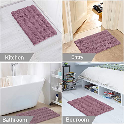 Turquoize Shaggy Bath Rug Set 2 Piece Chenille Bathroom Rug Set Mauve