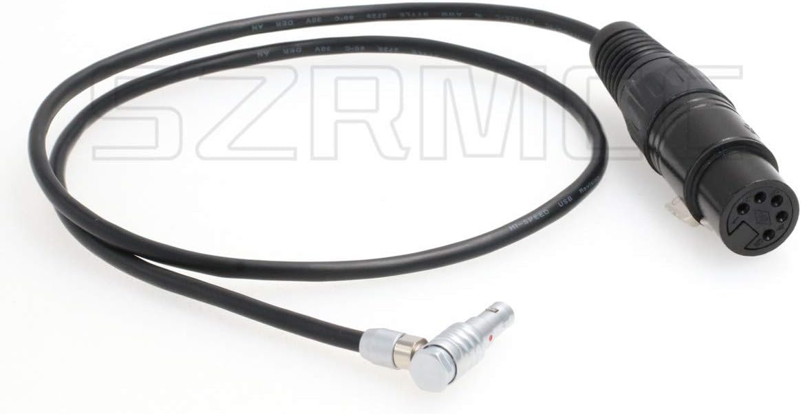 SZRMCC XLR 5 Pin Female to Right Angle 00B 5 Pin Audio Input Cable for Arri Alexa Mini and Z CAM E2 Camera (Right Angle, 60cm) - Image 3