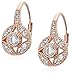 Amazon Collection Sterling Silver Plated Cubic-Zirconia Round Shaped Dangle Earrings