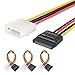 [3 Pack] J&D SATA 15 pin to 4 pin LP4 Molex Power Cable Adapter (6 Inch) primary