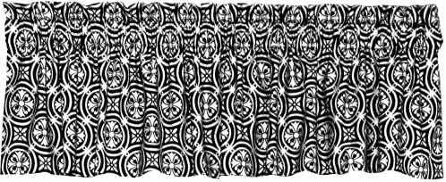 Rose Tree Symphony Window Valance, Black and White