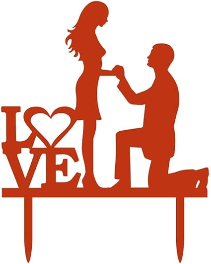 Kingko Acrilico Anniversario Di Matrimonio Festa Di Fidanzamento Cake Topper Acrilico Red A lia Unica Amazon It Casa E Cucina