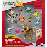 PKW -Battle Figure MP 10Pk 2": Pikachu #4, Squirtle #5, Bulbasaur #5, Charmander #5, Geodude, Mimikyu, Pawniard, Bonsly, Oshawott; 4.5" Alakazam - TGT