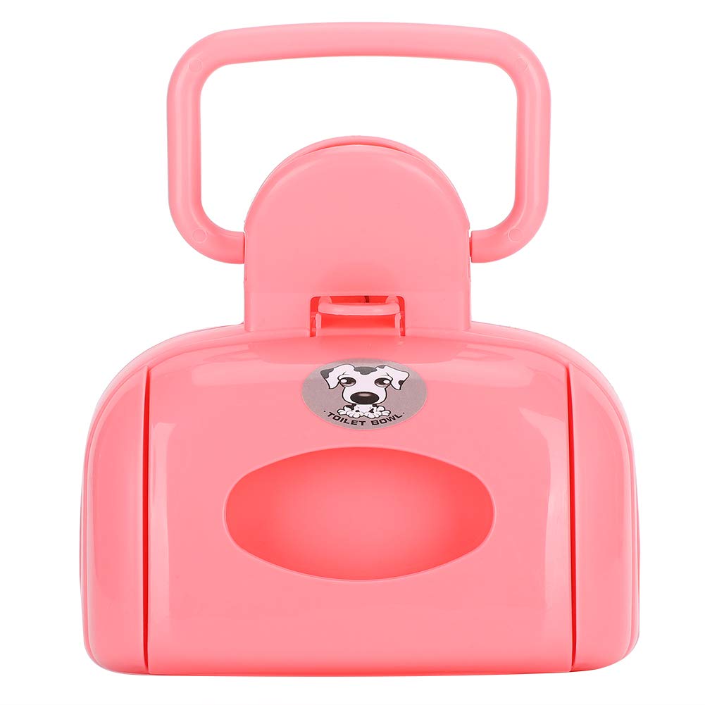 Dog Pooper Scooper Handheld Scoop Waste Poop Pick Up Cleaning Disposable Bags Small Large Folding Toilet for Outdoor Dog Puppy Cats Kittens(pink)