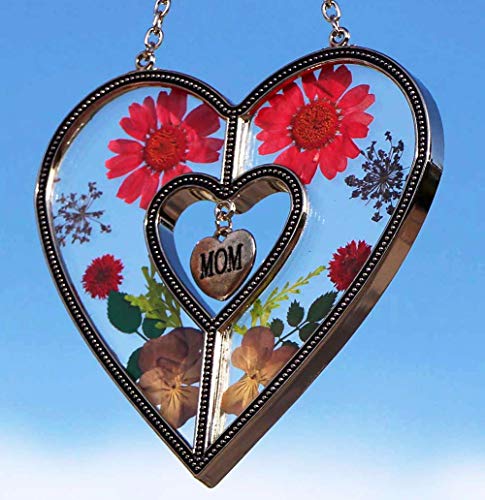 image for KY&BOSAM Mom Heart Suncatchers Stained Glass Suncatchers For Windows H