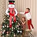 OurWarm Snowman Christmas Tree Topper Large Snowman Tree Topper with Top Hat Scarf Hugger for Christmas Holiday Winter Home Wonderland Party Decoration Ornament Supplies