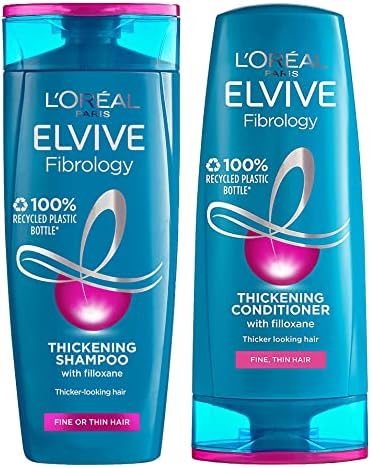 L'Oreal Elvive Fibrology Thickening Shampoo Conditioner Set Fine Thin Hair 400ml