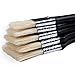 MEEDEN 5 Pcs Large Hog Bristle Paint Brush Set Flat Brushes for Acrylic Oil Painting and Craft, Short Handle