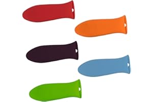 LOLIPPYY 5pcs Silicone Pot Handle Protectors Non-Slip Heat Resistant Sleeves for Standard Cookware Handles