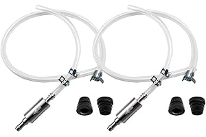 BVGACI 2 Sets Brake Bleeder Hose - One Way Check Valve Tube Bleeding Tool Kit for Motorcycle Clutch, Soft Tube with Metal Clips