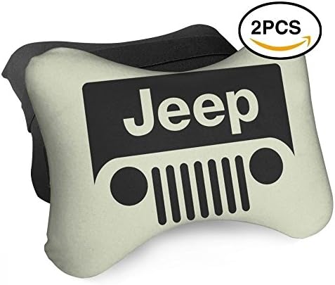 FuYunCen Jeep Wrangler Logo Car Neck Pillow Soft Headrest Neck Rest Cushion For Travel Car Seat Pack Of 2